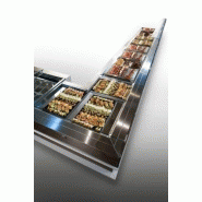 Docknrefrigerated counters or warmed counters for trays