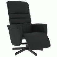 Fauteuil inclinable avec repose-pieds noir similicuir Modèle Nervianor - 356703