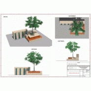 Fontaine & banc en bois modèle a