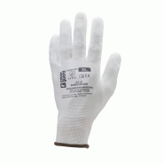 Gants EUROLITE 6020 polyester blanc J13 paume enduite PU blanc - COVERGUARD | MO6020_0