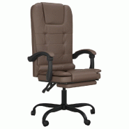Helloshop26 - Fauteuil de massage inclinable de bureau informatique étude similicuir brun 02_0025410 - métal 3000215313671