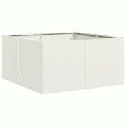 Helloshop26 - Jardinière carrée moderne pour jardin extérieur 80 x 80 x 40 cm avec fond ouvert et esthétique élégante en acier 02_0051524 - vert