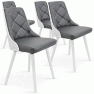 Lot de 4 chaises scandinaves Lalix Bois Noir et Simili Noir - 3327480072394 Lot de 4 chaises scandinaves Lalix Bois Noir et Simili Noir - 3327480072394