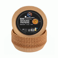 Masterpro - Set de 500 moules ronds en papier pour friteuse à air Ø16x4,5 cm, antiadhésifs et jetables, jusqu’à 230 °C - beige papier PK10597
