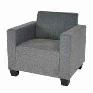 Mendler Fauteuil lounge Lyon, tissu/textile ~ gris - gris textile 75190