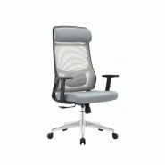 OfficeSense OS110 Chaise de Bureau Ergonomique – Chaise en Maille – Certifiée NEN1335 – Adultes – Appui-tête – Soutien dorsal – Gris - g