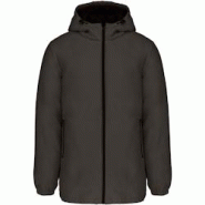 Parka à capuche recyclée imperméable - gris T.L Kariban - polyester, finition peau de pêche, label EVE VEGAN Parka à capuche recyclée imperméable - gris T.L Kariban - polyester, finition peau de pêche, label EVE VEGAN
