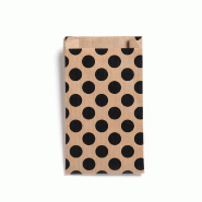 Pochettes cadeaux kraft vergé pois noirs 12+5x18cm - par 250