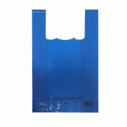 Sac plastique à bretelles bleu 50µ  26x12x45cm - par 500