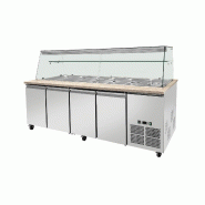 Skyrainbow SNACK-Line, Comptoir froid, 6x GN1/1, Granit gris-rose, 223x82x85.5 Structure en verre transparent avec étagère intermédiaire, H=496mm - Skyrainbow SNACK-Line, Comptoir froid, 6x GN1/1, Granit gris-rose, 223x82x85.5 Structure en verre transparent avec étagère intermédiaire, H=496mm -