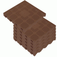 WellHome Combi - Lot de 6 dalles de sol extérieur 39x39x4,8 cm, effet nid d’abeille, marron - marron PK3637