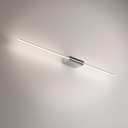 Zafferano Brilliant Applique Et Plafonnier Linéaire Led En Chrome Poli, Design Minimaliste Pour Intérieur, Polyvalent, 9W, Longueur 87,2 Cm, Ip20, 3
