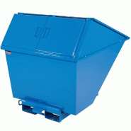 Benne auto-basculante à couvercle haut - tri des déchets et matériaux - Volume 200 à 2700 litres - Couleur Bleu RAL 5019_0