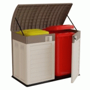 Cache Poubelles 1500L Jardin - Abri Poubelle de Tri Polypropylène Ecru Taupe - Verrouillable par Cadenas Art Plast - beige 8010693126460 Cache Poubelles 1500L Jardin - Abri Poubelle de Tri Polypropylène Ecru Taupe - Verrouillable par Cadenas Art Plast - beige 8010693126460