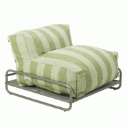 Chauffeuse rayée salon de jardin modulable et structure vert cactus - vert polyester 115335
