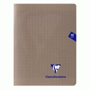 Clairefontaine Lot de 10 Cahier Mimesys 17x22, 48p./24 feuilles 90 g/m² piquées, coloris gris, Séyès - 3329683637516