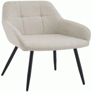 CLP Chaise de salle Ã  manger Fergus en tissu Tissu HBT: 85x57x60 cm CrÃ¨me - beige textile 327916