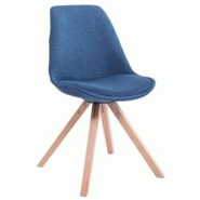 CLP Chaise Toulouse tissu piétement en forme carrée Bleu/Nature - bleu textile 151637710 CLP Chaise Toulouse tissu piétement en forme carrée Bleu/Nature - bleu textile 151637710