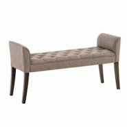 Décoshop26 - Banc banquette capitonné en tissu taupe avec pieds en bois marron foncé largeur 133cm BAN10100 - marron 3000419552210 Décoshop26 - Banc banquette capitonné en tissu taupe avec pieds en bois marron foncé largeur 133cm BAN10100 - marron 3000419552210