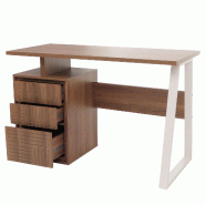 Décoshop26 - Bureau design minimaliste avec 3 tiroirs push-to-open 118x58 cm en bois avec revêtement mélaminé marron foncé et 04_0009441 - marron