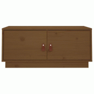 Décoshop26 - Table basse avec compartiments avec porte design rustique moderne 80 x 50 x 35 cm bois massif de pin marron DEC039495 - marron Bois mass