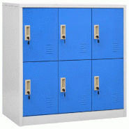 Helloshop26 - Armoire à casiers moderne bureau 90 x 45 x 92 cm avec serrures design épuré en acier gris 02_0046924 - gris acier 3000234500564