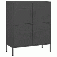 Helloshop26 - Armoire de rangement moderne avec 2 étagères réglables 80 x 35 x 101 cm en acier anthracite 02_0046832 - acier 3000234452122