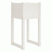 Helloshop26 - Jardinière bac lit surélevé plantes fleurs terrasse jardin 40 x 40 x 81 cm bois massif de pin blanc 02_0037590 - 3000214263519_0