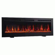 KAMINIO Cheminée électrique MARLON - Cheminée 3-en-1 avec chauffage, effet de flamme 3D, 12 couleurs de flammes, télécommande - 50 pouces - EF02-55