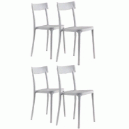 LOT DE 4 CHAISES CORSOCOMO EMPILABLES POLYPROPYLÈNE BLANC