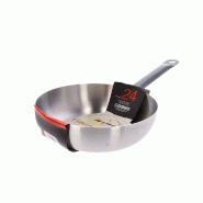 Mamù Sauteuse à pâtes en aluminium blanc avec grande poignée en fer, usage professionnel (horeca, domestique), 24 cm COTDAPADATXXXX24 - argenté a