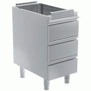Meuble inox avec 3 tiroirs P 700 mm - 500