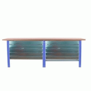 PROREGAL Etabli BUFFALO WOOD avec 10x Tiroir| HxLxP 86,5x260x75cm | Capacité de Charge 1000kg | Bleu - bleu métal PR_RS157-93 PROREGAL Etabli BUFFALO WOOD avec 10x Tiroir| HxLxP 86,5x260x75cm | Capacité de Charge 1000kg | Bleu - bleu métal PR_RS157-93