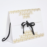 Sac luxe Lola bandoulière papier et ruban noir 33x11x24 cm - par 10