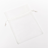Sachet organza crème L 12 x H 17 cm - par 10 - idéal pour bijoux, accessoires et cadeaux
