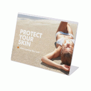 SHOWDOWN Displays Exposiciónate Porte-menu L-Stand Acrylique A6 Paysage  LA6PXS - transparent plastique 8595578313192