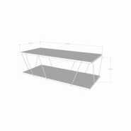 Table basse bois et métal filaire noir 120 cm Hanah Home - beige 854KLN2808 Table basse bois et métal filaire noir 120 cm Hanah Home - beige 854KLN2808