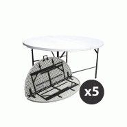 Table ronde pliante 180cm - lot de 5 Table ronde pliante 180cm - lot de 5