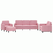 VidaXL Ensemble de canapés 4 pcs rose velours Modèle Nova Contemporain - 3201947