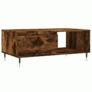 VidaXL Table basse Chêne fumé 90x50x36,5 cm Bois d'ingénierie Modèle Flex Horizon Élite - 830561