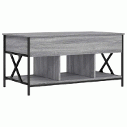 VidaXL Table basse sonoma gris 100x55x50 cm bois d'ingénierie et métal Modèle Prestige Élite - 845339