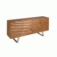 AC ANGEL CERDA Angel Cerdá Buffet en noyer clair et acier poli coloris doré 3298C 180 x 43 x 80 - marron Bois manufacturé 8435631045496 AC ANGEL CERDA Angel Cerdá Buffet en noyer clair et acier poli coloris doré 3298C 180 x 43 x 80 - marron Bois manufacturé 8435631045496
