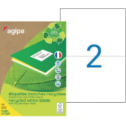 AGIPA 101194 Etiquettes blanches recyclées multi-usage 210 x 148,5 mm - Boîte de 200 AGIPA 101194 Etiquettes blanches recyclées multi-usage 210 x 148,5 mm - Boîte de 200