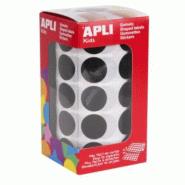 Apli 1770 gommettes rondes, diam. 20 mm, en rouleau, coloris noir - 8410782114925