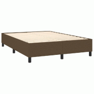 Décoshop26 - Sommier à lattes sur pieds cadre de lit 140x200 cm tissu marron foncé TDL0207062 - marron 3001158788007