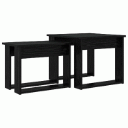 Ensemble de tables basses 2 pcs Chêne noir Bois d'ingénierie Modèle Orion Master Modern - 8721364489035