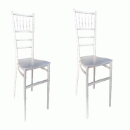 Fleda TRADING Chaise empilable en polypropylène pour intérieur et extérieur jardin bar cuisine. Set de 2 pièces. Couleur BLANC - 2xPP2343