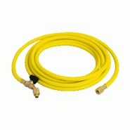 Flexible de charge 5 mètres jaune avec vanne (1/4"-1/4") - Hellopro