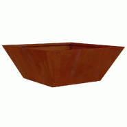 Helloshop26 - Cache-pot de jardin trapézoïdal moderne épuré 40 x 40 x 15 cm en acier rouillé 02_0052380 - métal 3000237388442