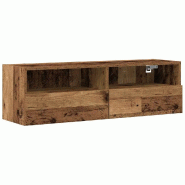 Helloshop26 - Meuble TV mural suspendu rangement moderne 100 x 30 x 30 cm en bois d'ingénierie ancien 02_0051827 - Bois massif 3000237111866